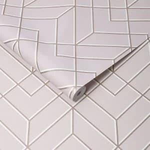 Graham & Brown Superfresco Easy Losanges Filaires Rose Et Rose Gold Wallpaper