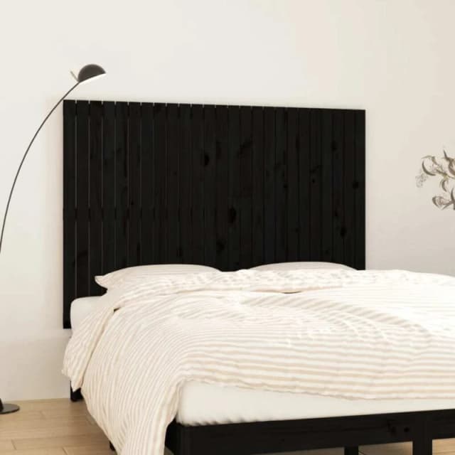 Vidaxl Wall Headboard Black 159.5X3X110 Cm Solid Wood Pine, Black 824952