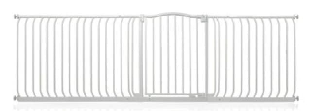 Safetots Curved Top Safety Gate, 234Cm - 243Cm, Matt White, Pressure Fit Stair Gate