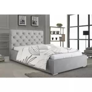 Hillary Upholstered Beds - Plush Velvet, Single Size Frame, Silver - Silver