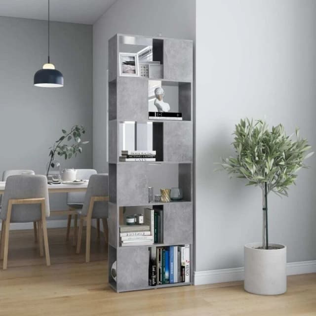 VIDAXL Vidaxl - Book Cabinet Room Divider Concrete Grey 60x24x186cm Engineered Wood 8720286650585
