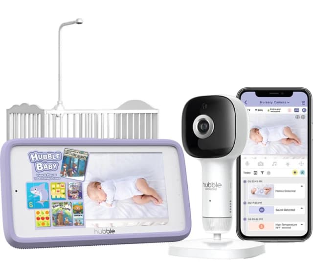 HUBBLE Nursery Pal SkyVision AI Pro 5" Crib Mount Smart Baby Monitor - White 5012786052215