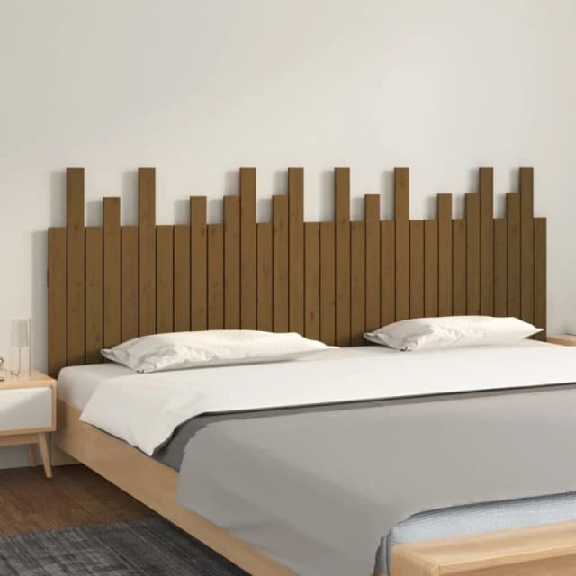 Vidaxl Wall Headboard Honey Brown 204X3X80 Cm Solid Wood Pine, Brown 824781