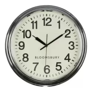 36cm Chrome Finish Retro Wall Clock