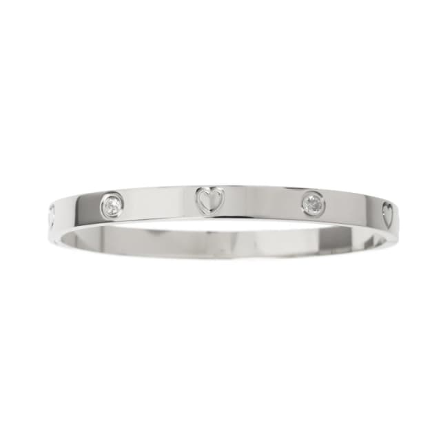 Miso Motif Stainless Steel Bangle - Silver Silver One Size
