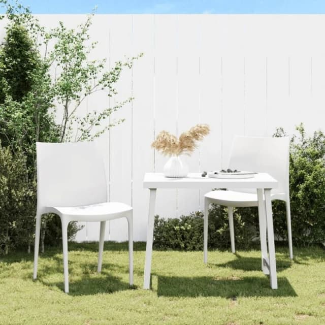 vidaXL Garden Chairs 2 pcs White 50x46x80cm Polypropylene, White 364734