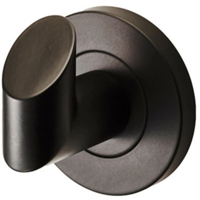 Loops Single Bathroom Robe Hook on Concealed Fix Rose 44.5mm Proj Matt Black Black