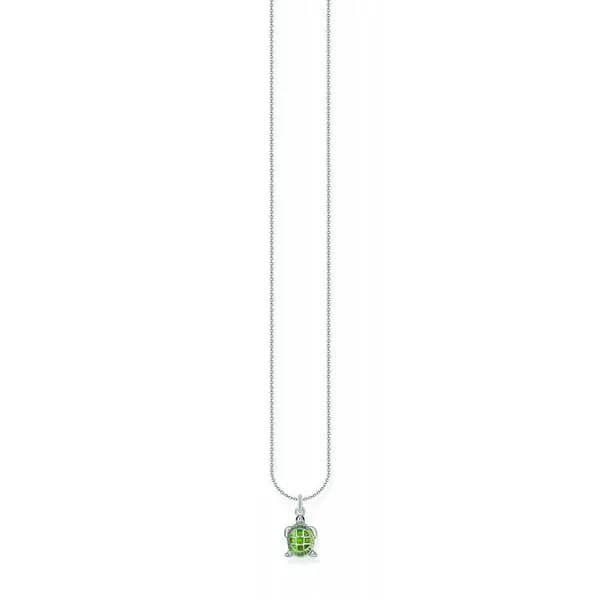 Thomas Sabo Sterling Silver Basics Green Enamel Necklace KE2216-007-6-