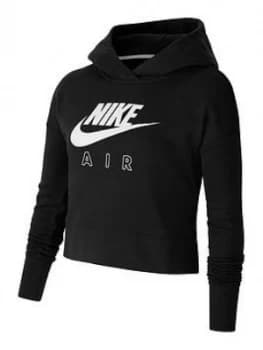 Nike Older Girls Air Crop Hoodie - Black