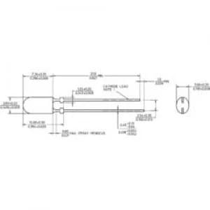 LED wired Red Oval 3 x 4mm 1380 mcd 50