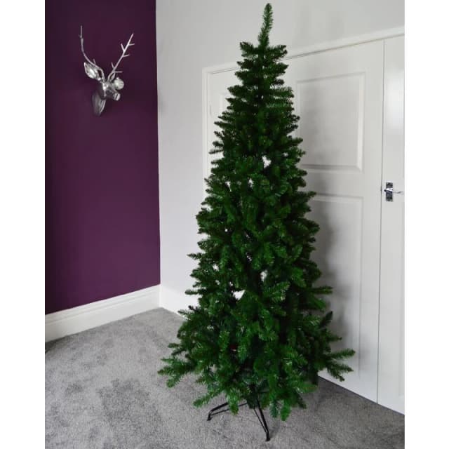 Samuel Alexander 7ft (210cm) Newfoundland Slim (106cm) Pine Christmas Tree with 866 tips Green