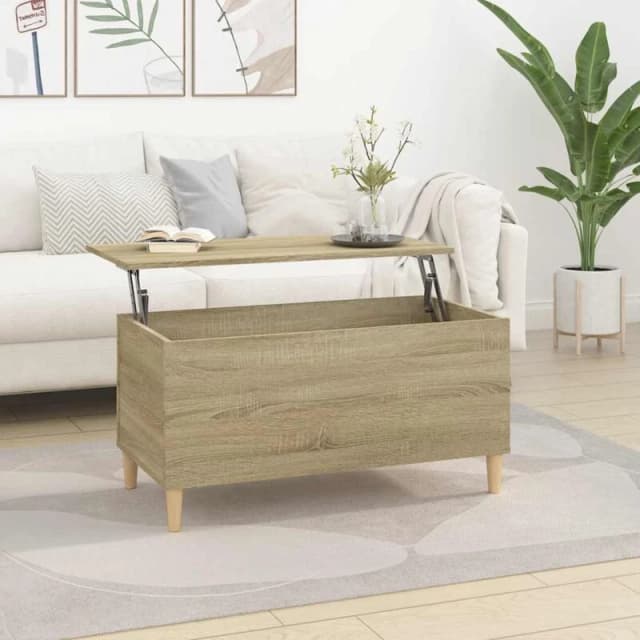 vidaXL Coffee Table Sonoma Oak 90x44.5x45cm Engineered Wood, Brown 819583