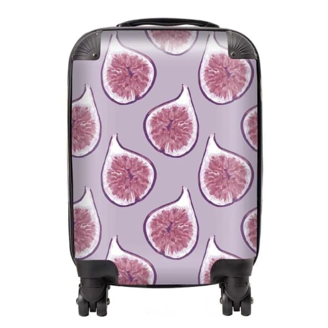 Warren Reed - Designer Modern Fig Pattern Suitcase in Purple Size: Large Purple Unisex Large