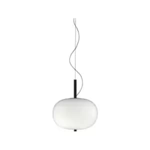 Grok Ilargi - LED Globe Ceiling Pendant Dark Ash Matt White Dali Dimming 39.5cm 1880lm 2700K
