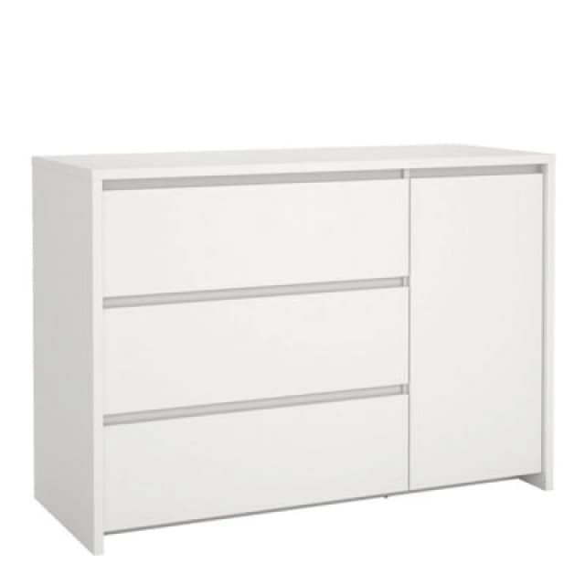 Furniture To Go Next Sideboard With 1 Door And 3 Drawers White