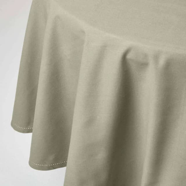 Homescapes Plain Cotton Round Tablecloth, 178cm Grey