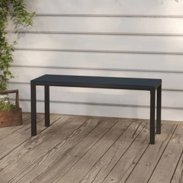 VIDAXL vidaXL Garden Bench 110cm Steel and WPC Black 8720286662182