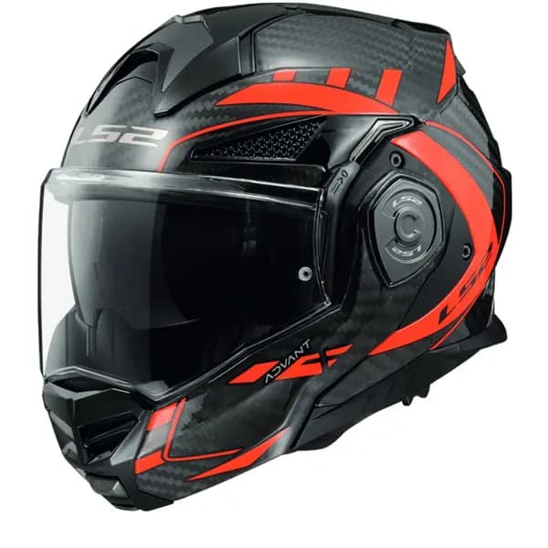 LS2 FF901 Advant X Carbon Future Glossy Red Modular Helmet Size S