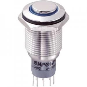 TRU COMPONENTS LAS2GQH 22EB12VSP Tamper proof pushbutton 250 V AC 3 A 2 x OnOn IP65 momentary