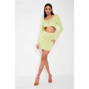 I Saw It First Green Fine Knit Mini Skirt Co-Ord - Green