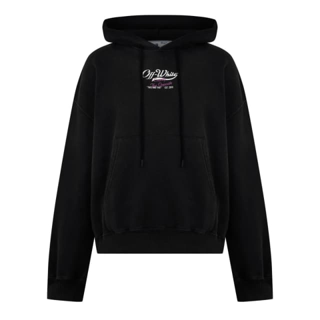 Off-White Off-White Men Wave Off Boxy Black Hoodie Size: Small Black S Male 8051594261256