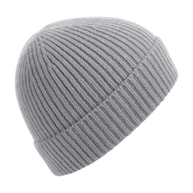 Beechfield Beechfield Men Engineered Knit Ribbed Beanie in Light Grey Light Grey One Size Male 5059444183836