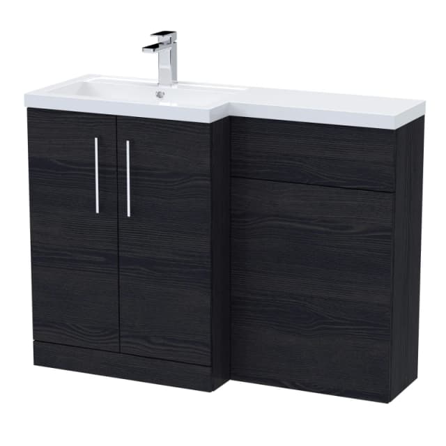 Balterley Bathroom Vanity Basin & WC Unit Left Hand Charcoal Black 1100mm Black Unisex