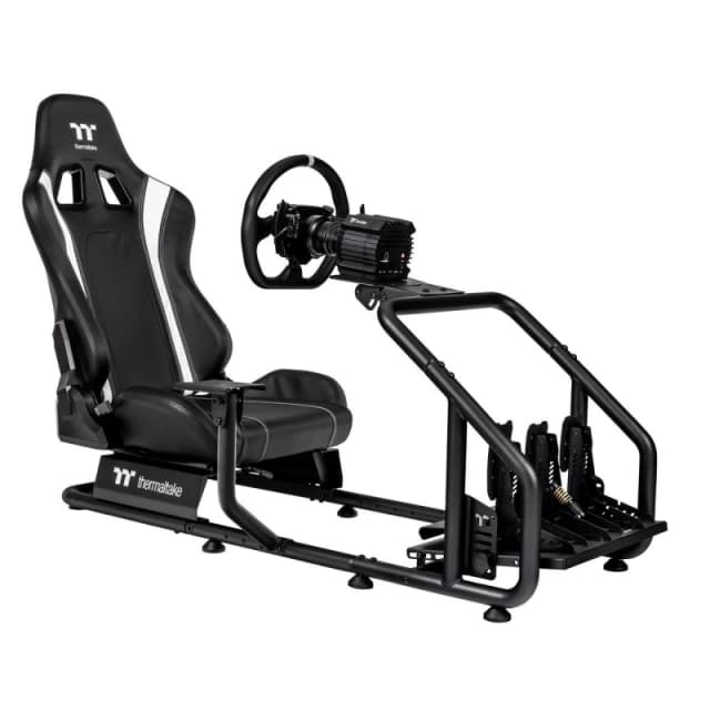 Thermaltake GR300 Racing Simulator Cockpit - Black, Adjustable Driving Seat & Frame for PC / Console Racing Setups - GSC-R30-CPASBB-01