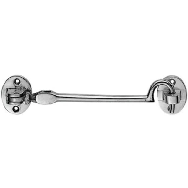 Loops Heavy Duty Cabin Hook & Eye Polished Chrome 152mm Arm Cabinet Hatch Lock Multi
