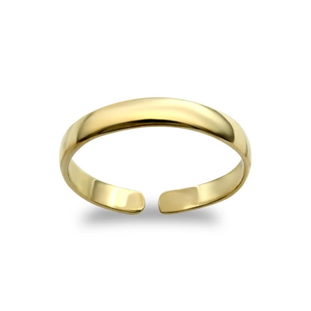 Jewelco London Solid 9ct Gold D-Shape Band Toe Ring 2.5mm - JTR003 Gold female