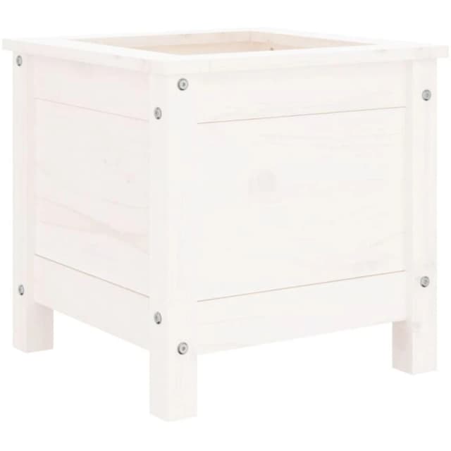 vidaXL Garden Planter White 40x40x39cm Solid Wood Pine, White 825248