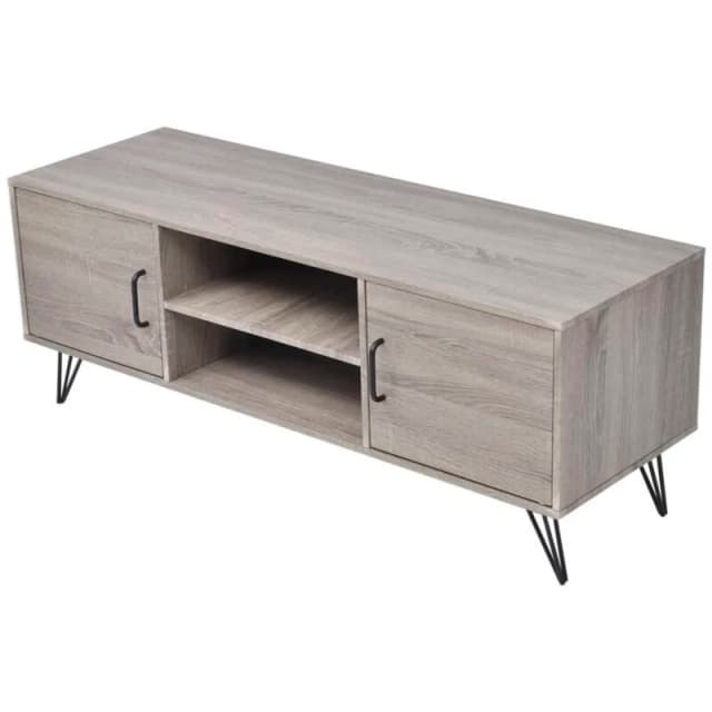 vidaXL TV Cabinet Entertainment Unit Media Console 2 Shelves 120x40x45cm Grey