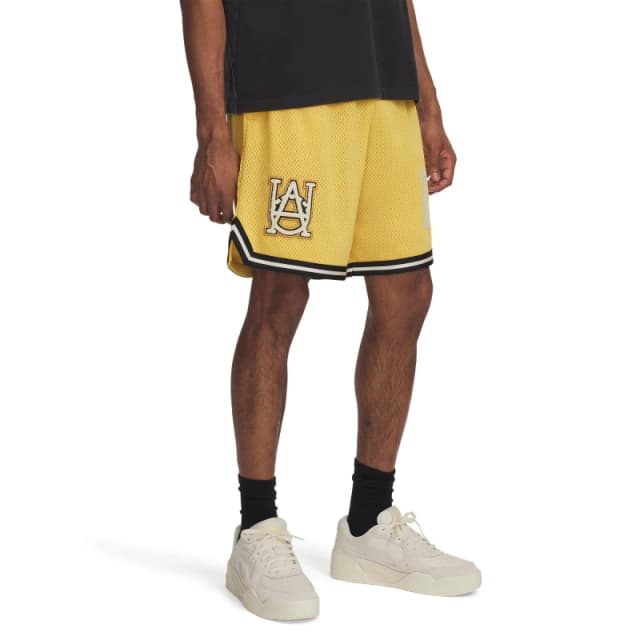 Under Armour Mens Hoops Basketball Shorts Yellow male S