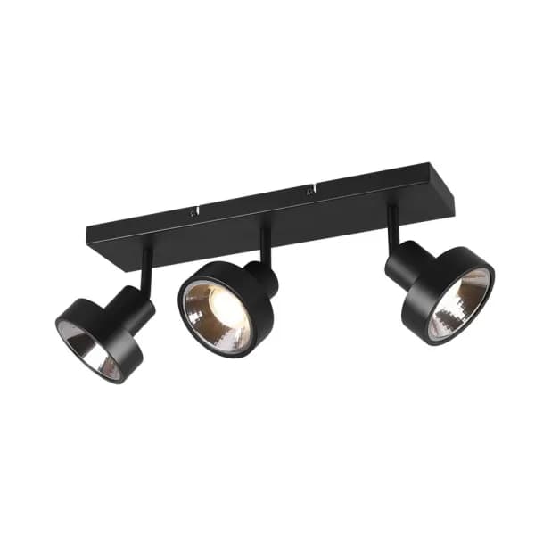 Leon Modern 3 Light Ceiling Spotlight Bar Black Matt
