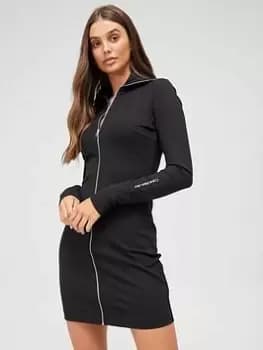 Calvin Klein Jeans Zip Through Milano Dress - Black Size M Women