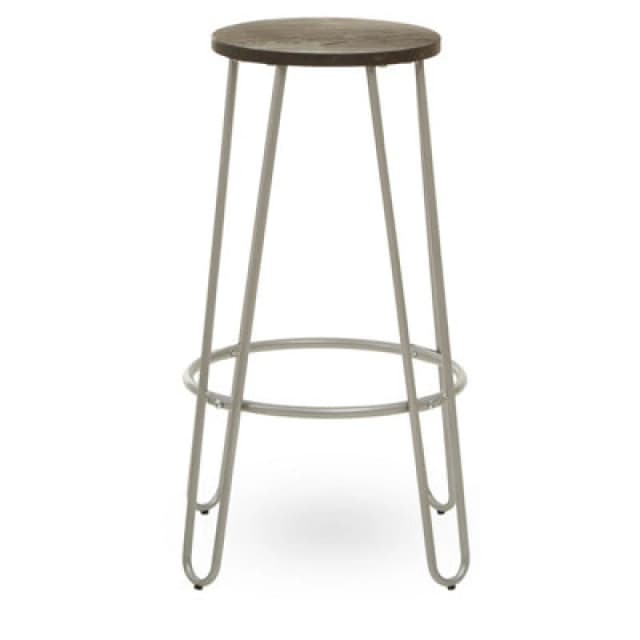 Premier Housewares Silver Finish Metal Bar Stool, Hairpin Stool for Kitchen Counter, Versatile Breakfast Stool for Home Silver