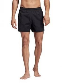 adidas Solid Swim Shorts - Black, Size 2XL, Men