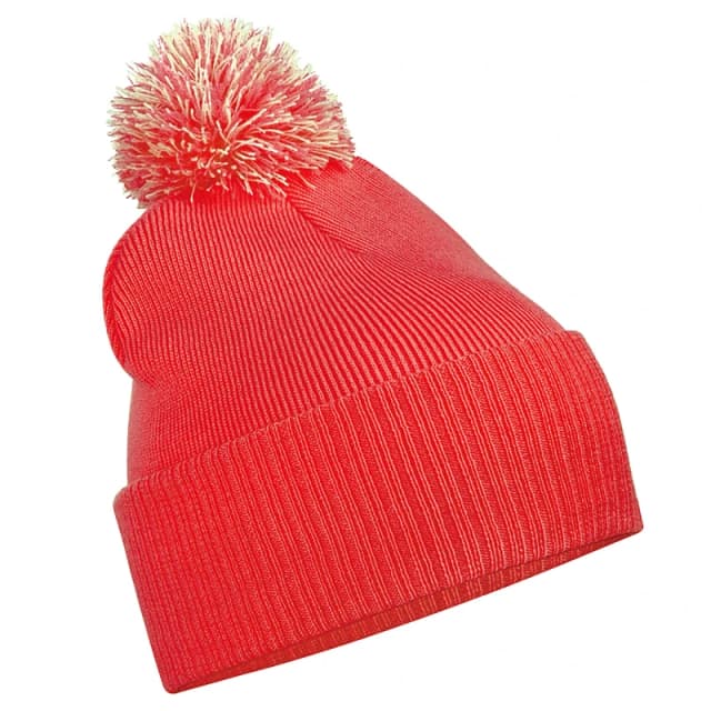 Beechfield Snowstar Duo Winter Beanie Hat in Dark Red Dark Red Unisex One Size