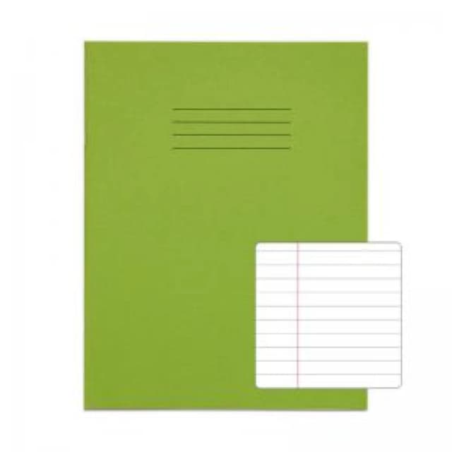 RHINO 9 x 7 Exercise Book 48 pages 24 Leaf Light Green 8mm Lined with VTSRVEX3521312