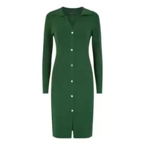 Mela London Green Knitted Shirt Dress - Green