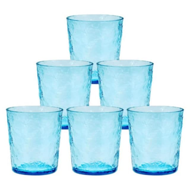 Set Of 6 Bayside Lulworth Acrylic Shatterproof Tumblers 360Ml - Blue