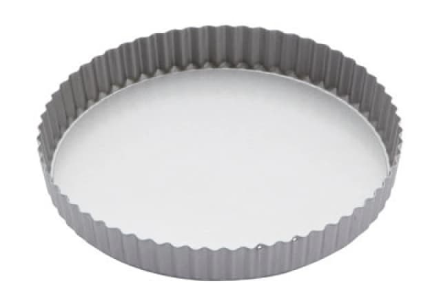 Kitchencraft Non-Stick Round Flan / Quiche Tin with Loose Base 24.5cm (9.5"), Sleeved Mid Grey
