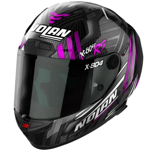 Nolan X-804 RS Ultra Carbon Spectre 021 White Chrome Fuchsia Full Face Helmet Size M