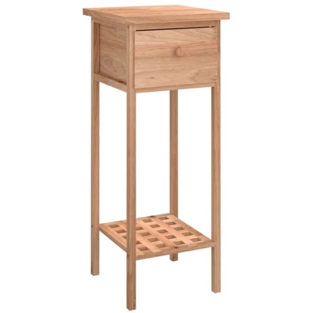 VIDAXL Side Table with Drawer 25x25x60cm Solid Wood Walnut Vidaxl 8720287220244