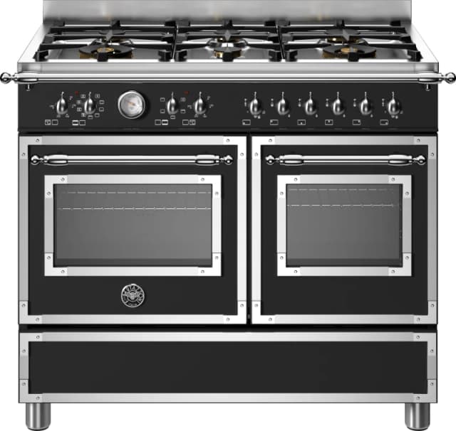 Bertazzoni HER106L2ENET 100cm Heritage Dual Fuel Range Cooker - BLACK HER106L2ENET
