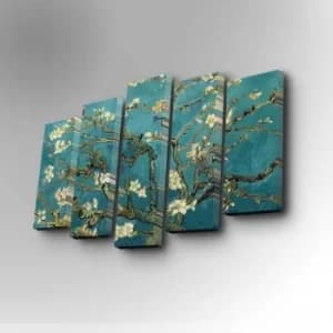 5PUC-012 Multicolor Decorative Canvas Painting (5 Pieces)