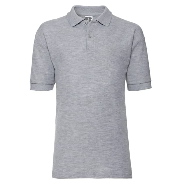 Russell Pique Polo Shirt in Grey Size: 3-4 Years Grey Unisex 3-4 Years