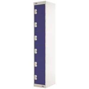 Six Compartment Locker D300mm Blue Door MC00031