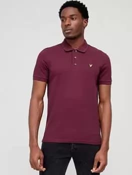 Lyle & Scott Plain Polo Shirt - Burgundy Size M Men