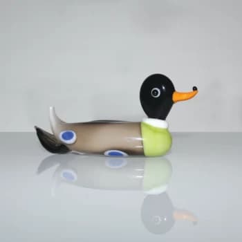 Objets d'Art Miniature Glass Ornament - Duck